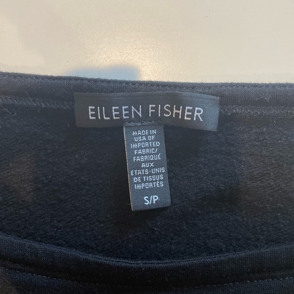 Eileen Fisher Black Long Sleeve Jersey Knit Crew Neck Dress Women's Size Small - Picture 5 of 6